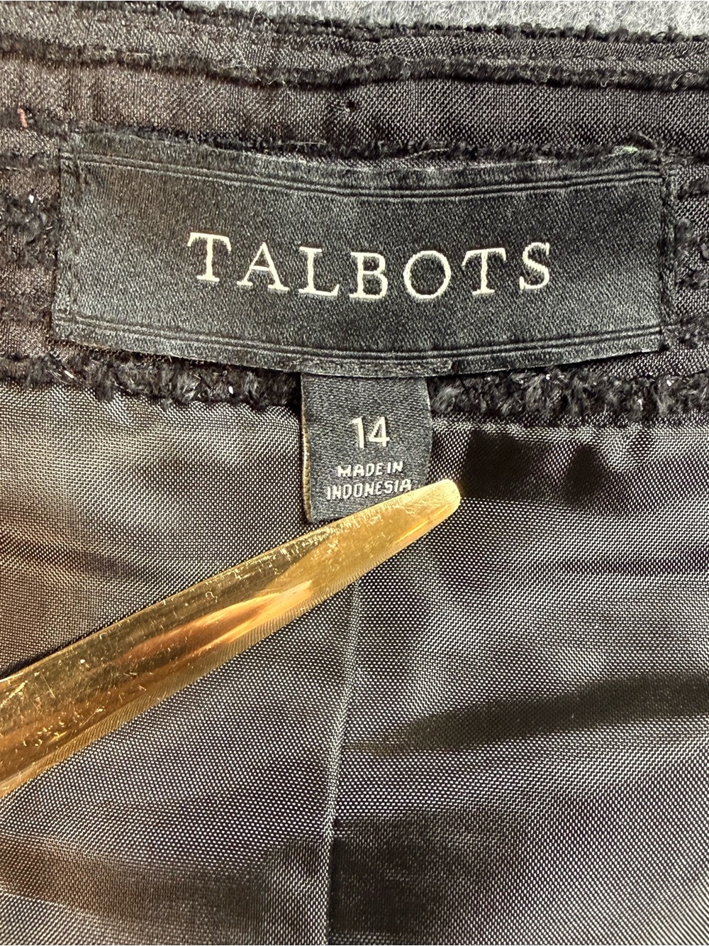 Talbots Size 14 Black Textured Sparkle Stripe Full Midi Skirt Party Holiday - Picture 7 of 11